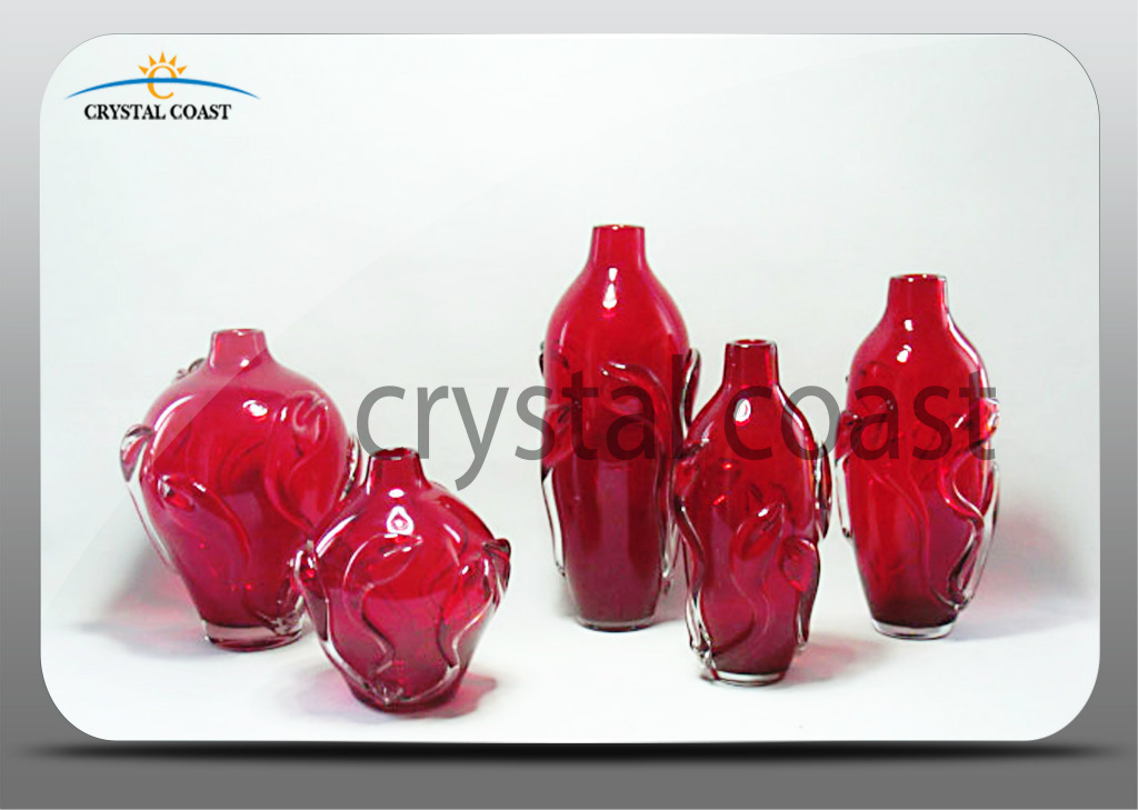 【批发供应外贸手工吹制玻璃花瓶 树叶花瓶 玻璃工艺品】价格,厂家,图片,玻璃工艺品,大连蓝创玻璃制品-