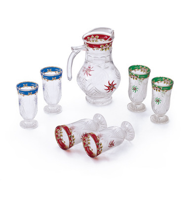 贴花玻璃杯 工艺品 礼品杯 刻杯壶七件套 - 贴花玻璃杯 工艺品 礼品杯 刻杯壶七件套厂家 - 贴花玻璃杯 工艺品 礼品杯 刻杯壶七件套价格 - 广州市晶鑫玻璃制品 - 